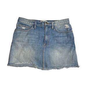 Frame Denim Raw Hem Mini Skirt 28